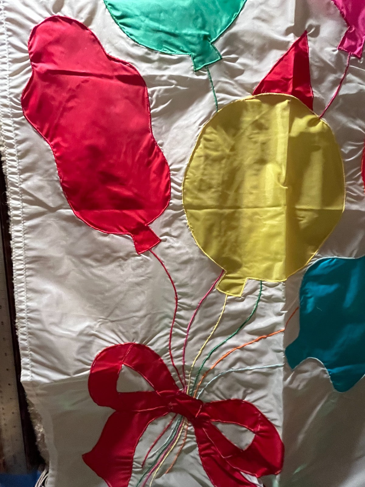 Multi Colored Celebration Balloon Decorative Flag in Great Condition -37" H × 29
