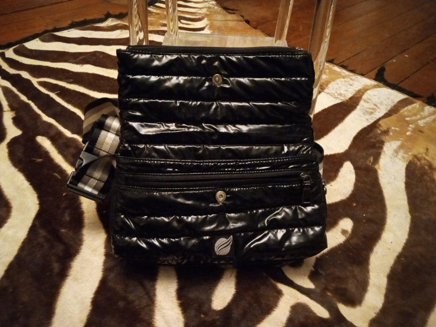 THINK ROYLN Black Bum Bag With Striped Strap
