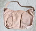 Letisse Y2K Beige Faux Leather Shoulder Bag – Slouchy Hobo Style, Logo Lining