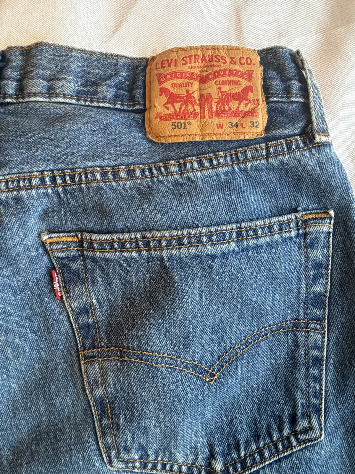 Levi's 501 Custom Art Patch Denim Blue Jean's W34 L32