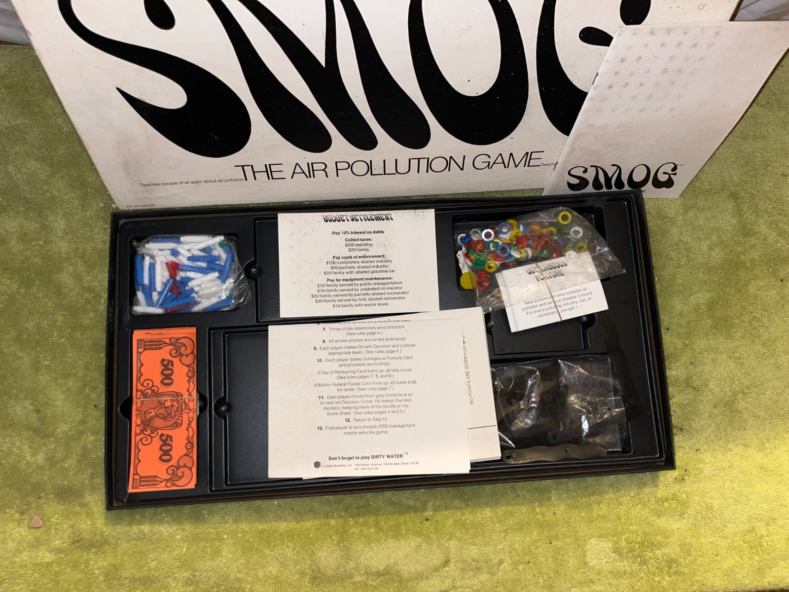 Vintage 1970 SMOG Pollution Board Game - Complete - Excellent Vintage Condition