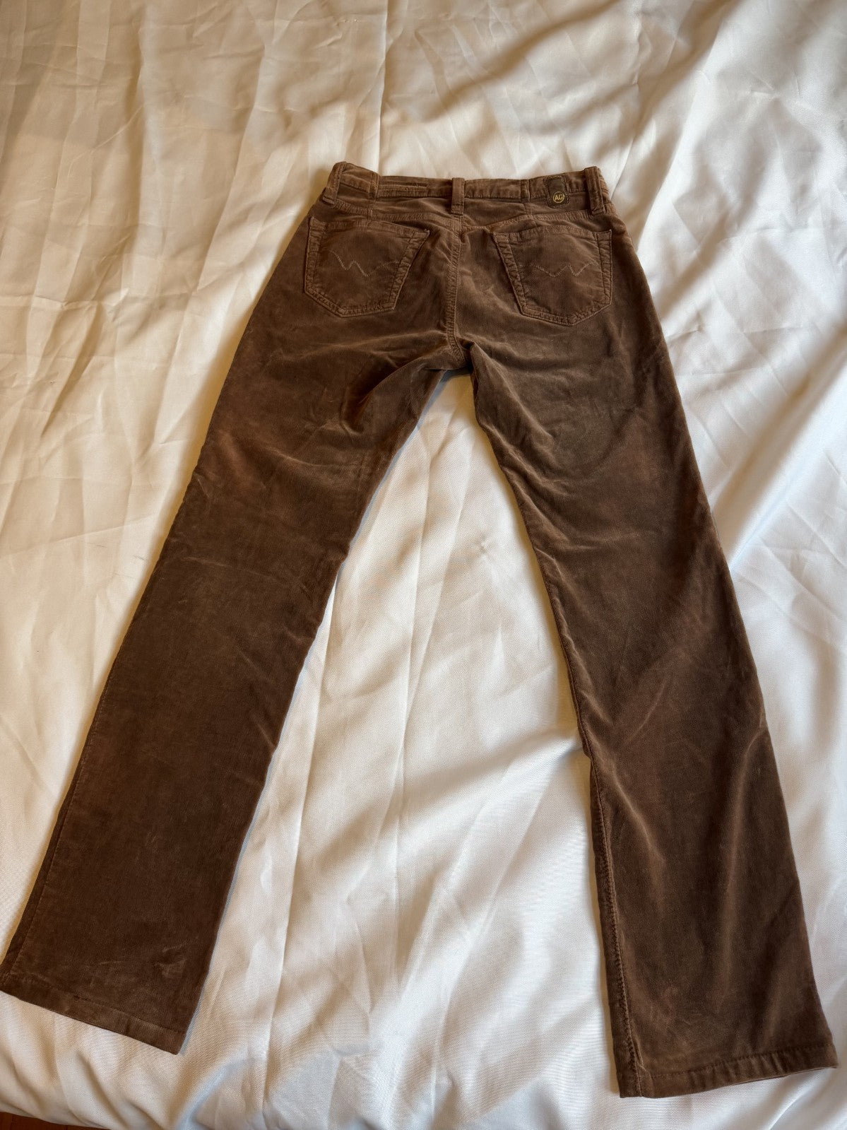AG Vintage Adriano Goldschmied The Angel Brown Corduroy Bootcut Pants Size 27
