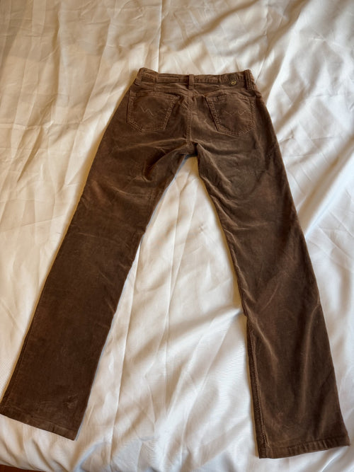 AG Vintage Adriano Goldschmied The Angel Brown Corduroy Bootcut Pants Size 27