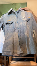 rare custom US Navy Chambray Shirt Vietnam Era w/ Embroidery & Service Stripes