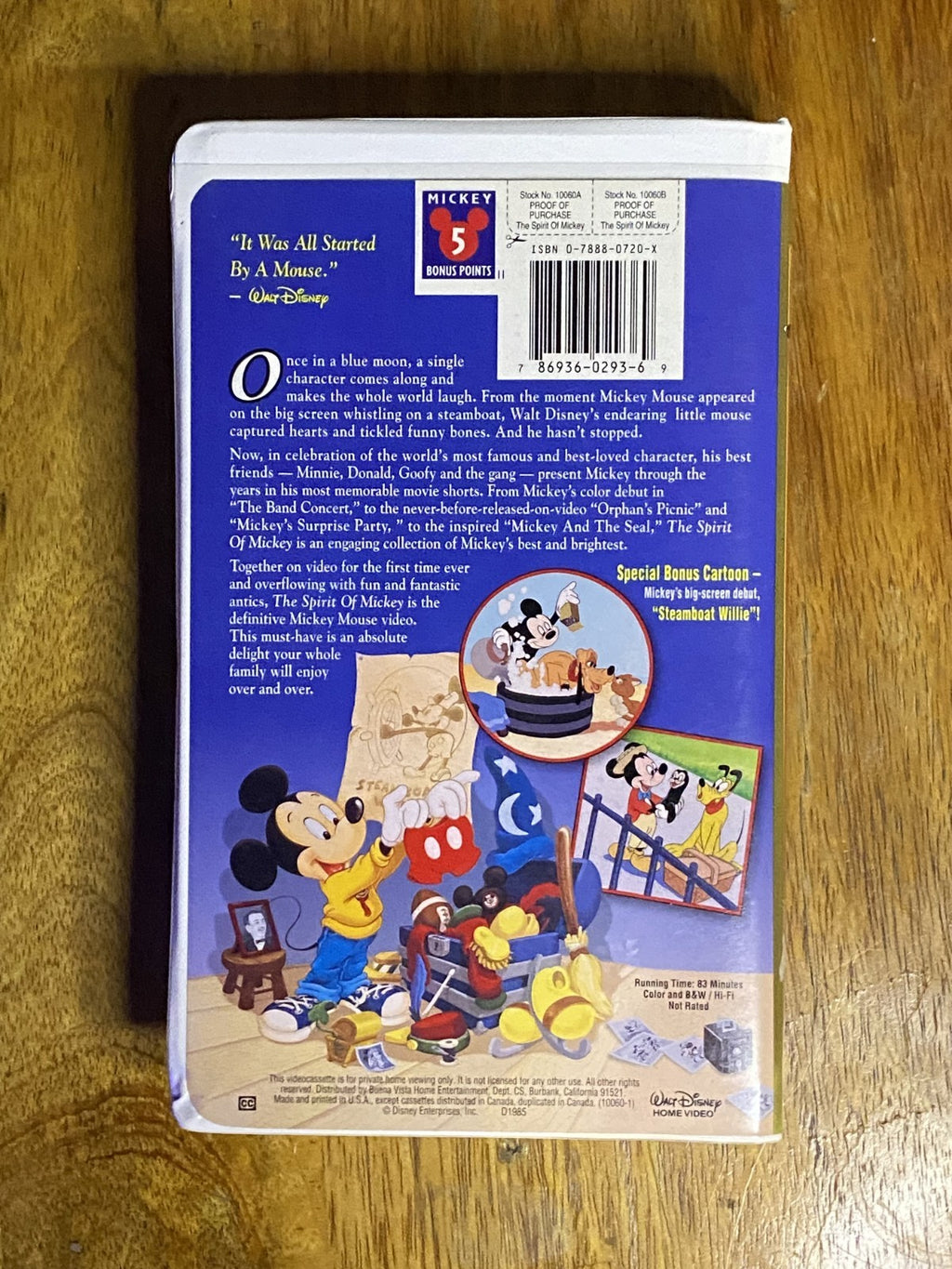 Walt Disney's The Spirit of Mickey VHS