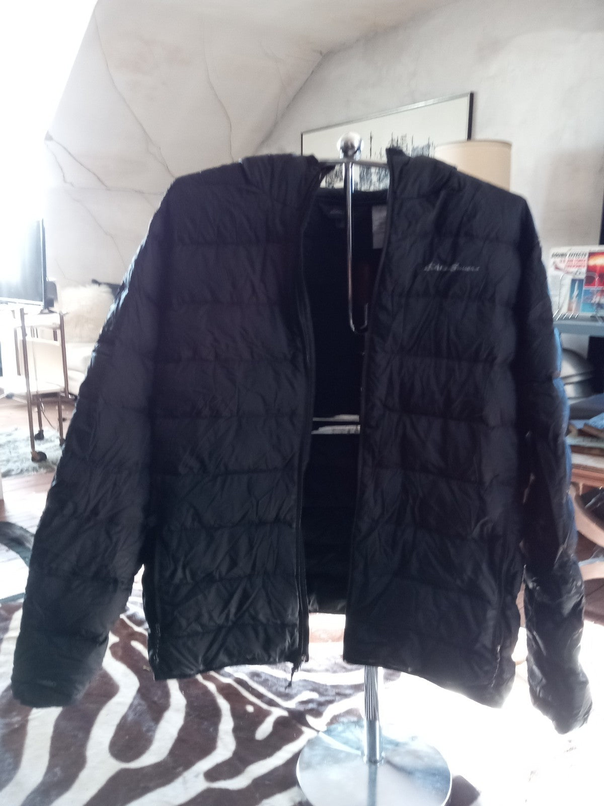 Eddie Bauer Black Men's Down Jacket With Hood