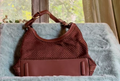 The Sak Brown Woven Shoulder Bag – Leather Trim