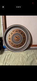 Vintage Grecian Greek Design Metal Tin Plate Tray Black Copper White