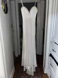 La Femme Dress White Strapless Beaded Sweatheart Neckline Size 0