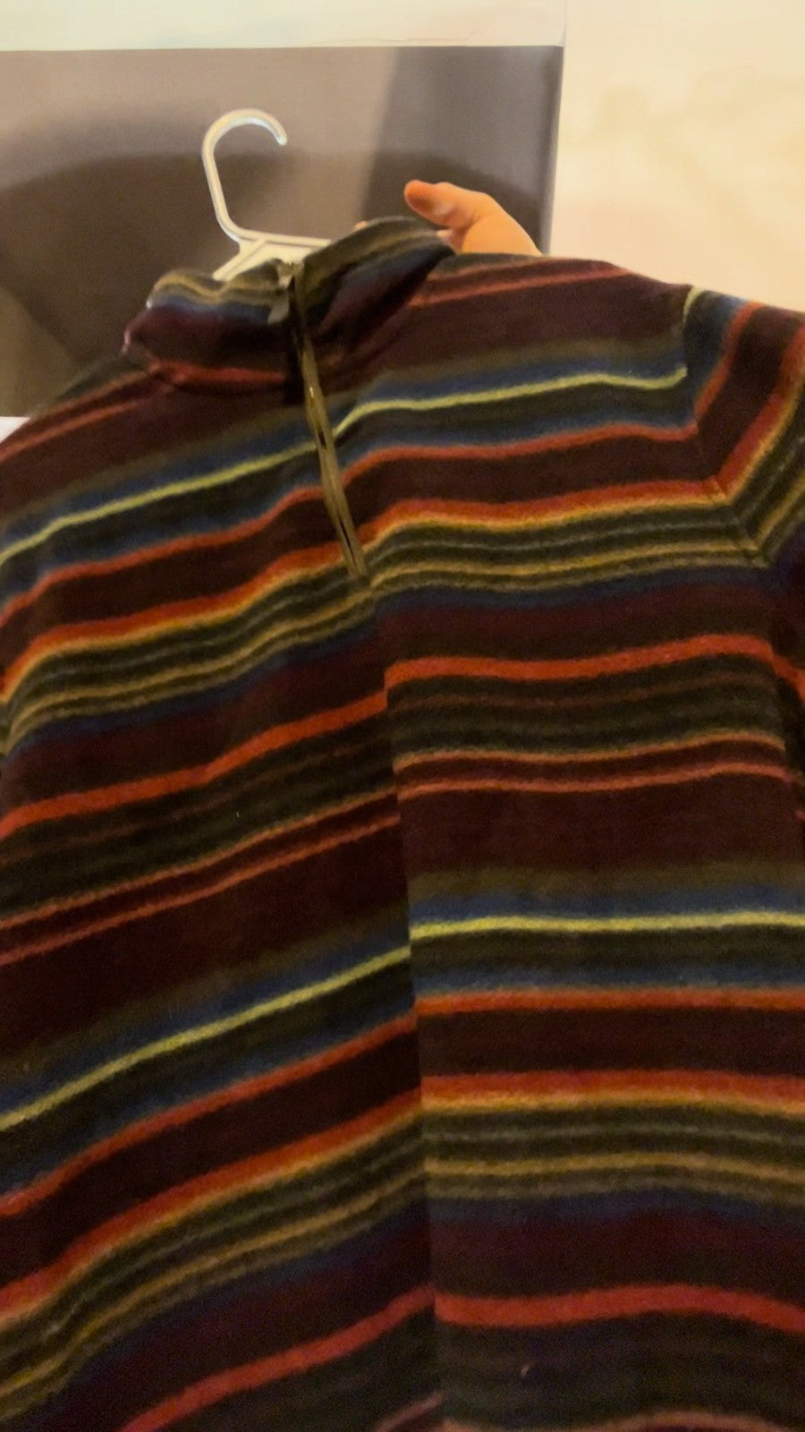 Vintage Y2K Kate Hill Casuals Striped Quarter Zip Sweater Women’s L Multicolor