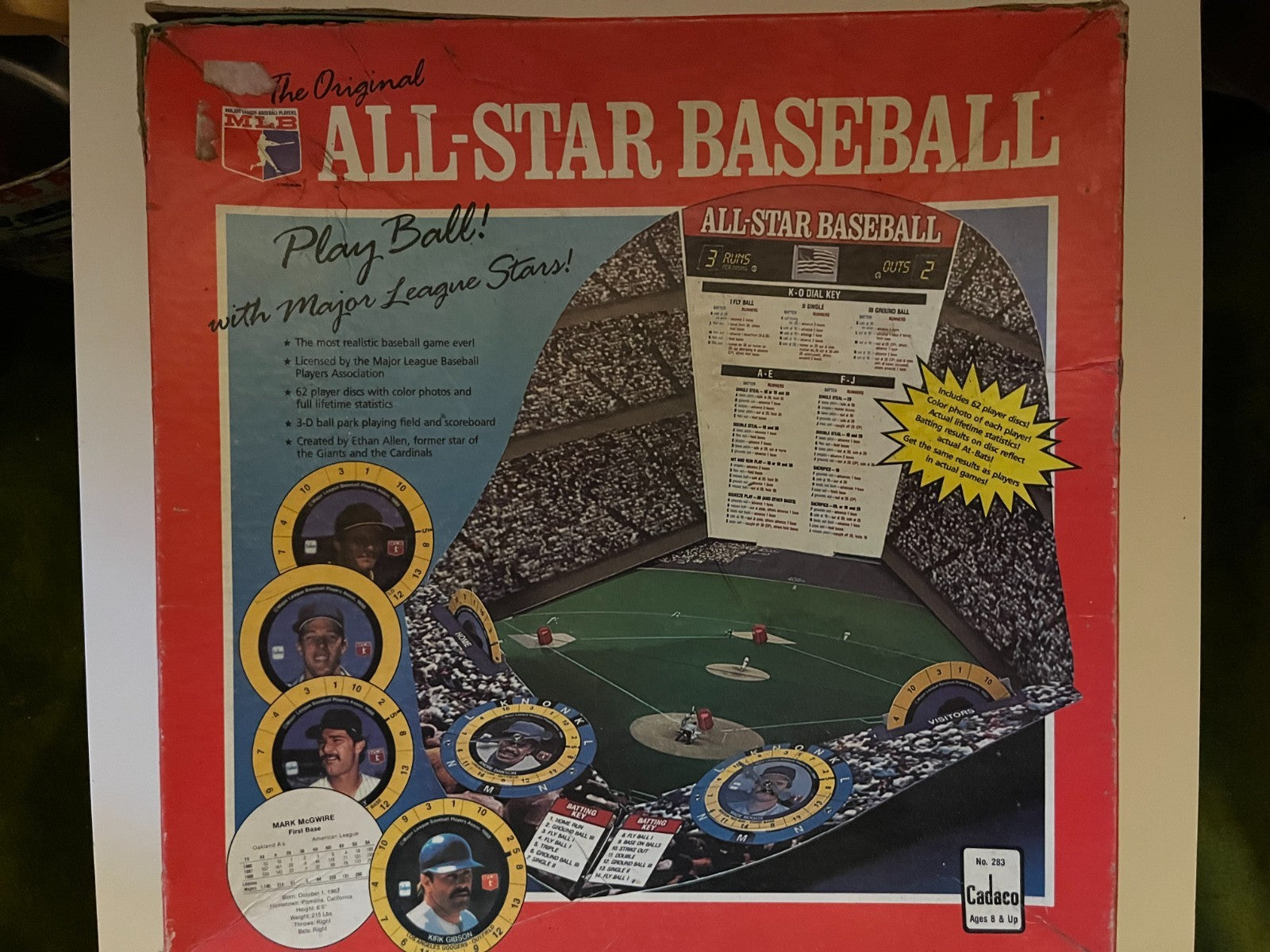 Vintage 1989 MLB All-Star Baseball Game Cadaco No. 283 COMPLETE 62 Player Discs