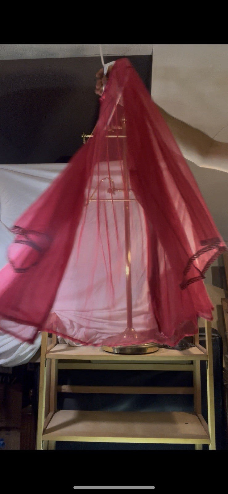 Vintage 60s Red Sheer Robe