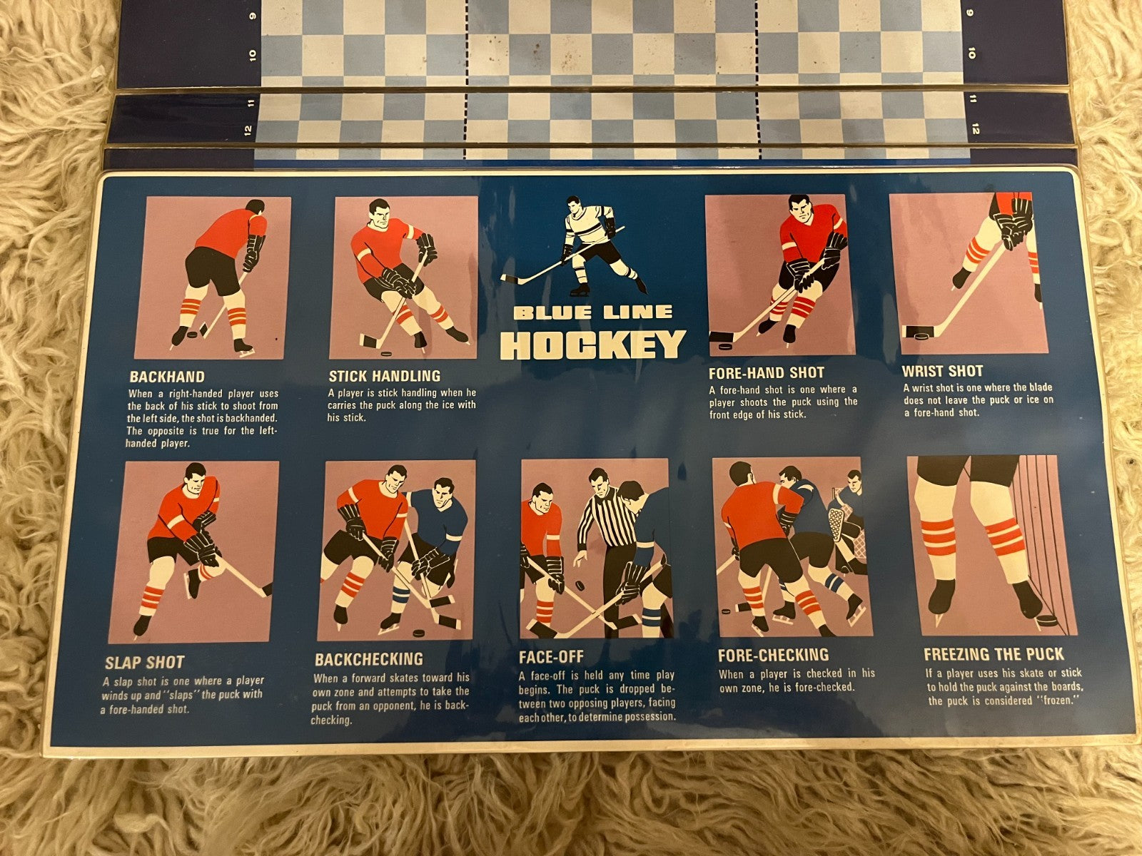 Vintage 1969 Blue Line Hockey Board Game 3M Sports Complete EUC