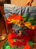 Welcome Fall House Flag with birds and wreath