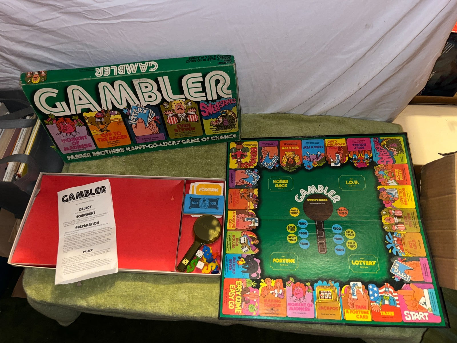 Vintage 1977 Parker Brothers GAMBLER Board Game!