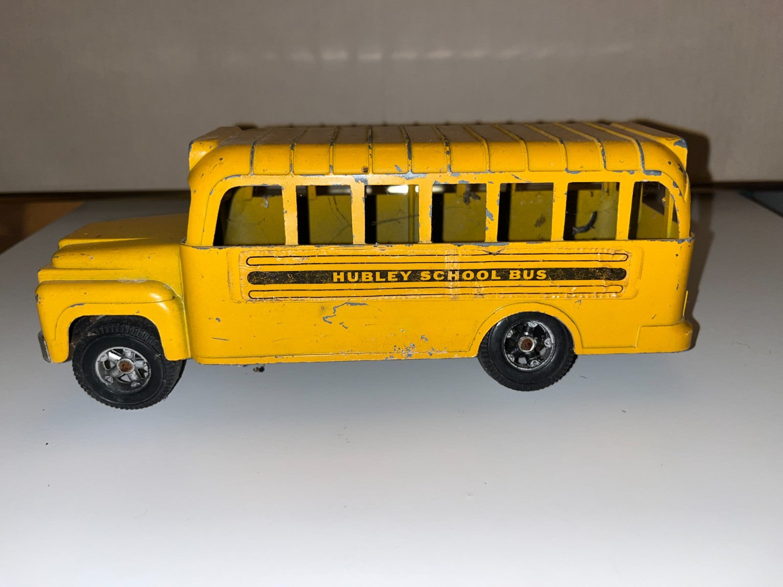 9" Hubley School Bus #2, Metal Die Case Toy 1950s