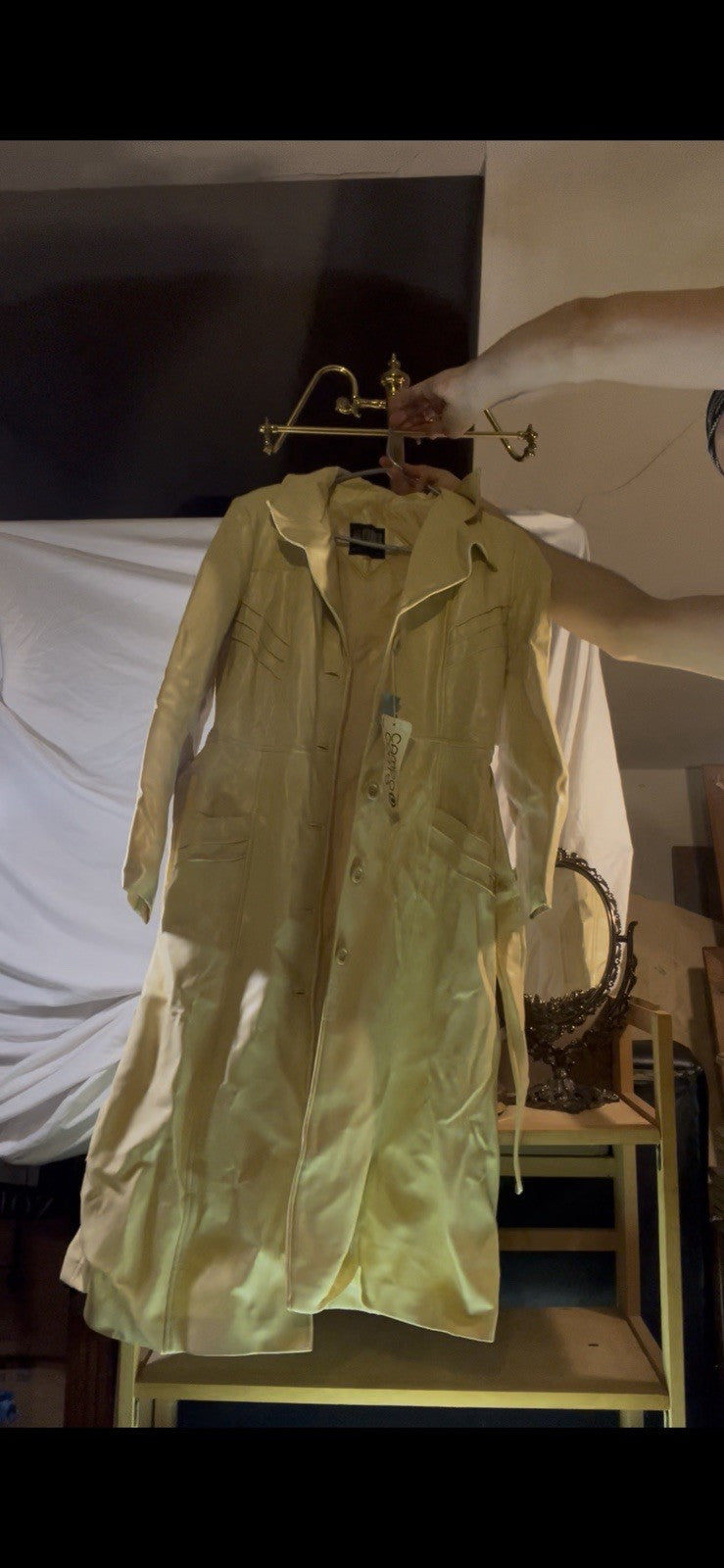 Vintage Korean Yellow Trench Coat Size 12 Mou Cameo Coats NYC With Tag