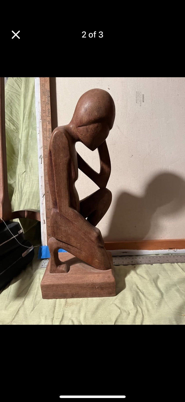 Vintage THINKING MAN  ABSTRACT MODERNIST Abstract  WOOD ART SCULPTURE.