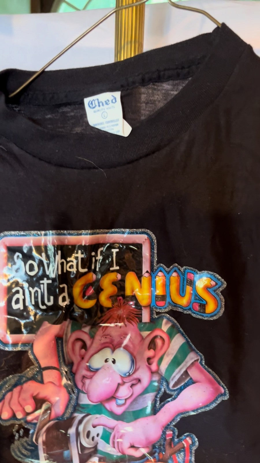 Vintage 80s Ched Humor Tee Large So What If I Ain’t a Genius Graphic USA Cotton