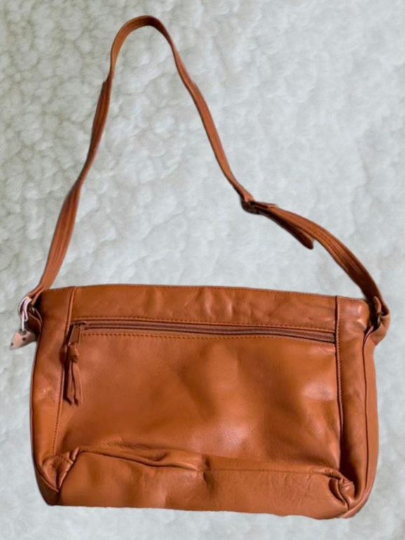Vintage 1990s Brown Leather Crossbody Bag