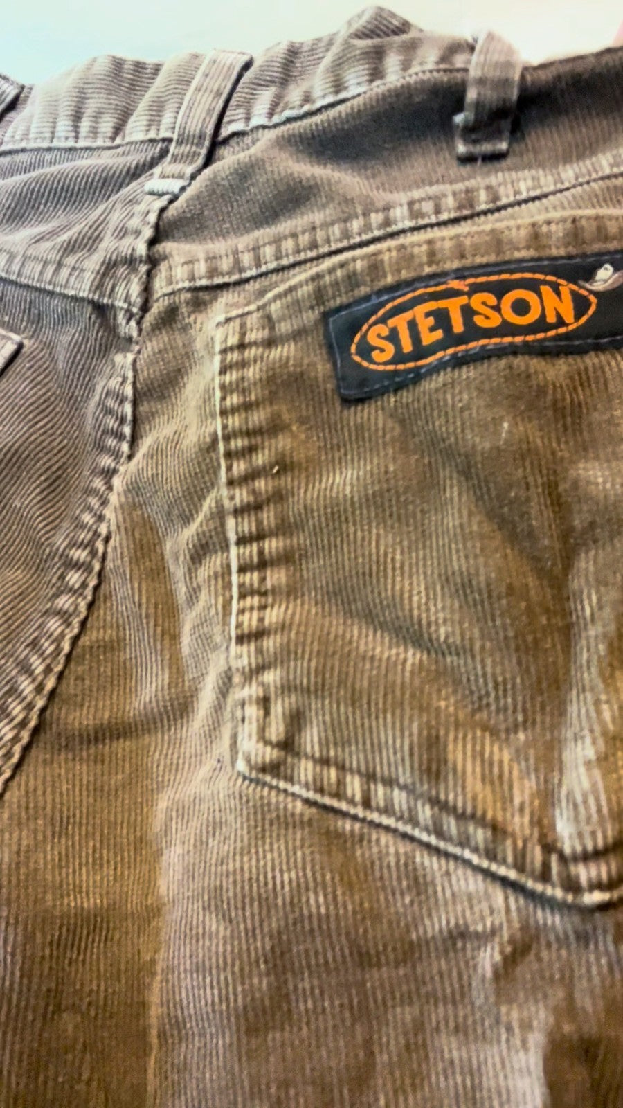 Vintage 1970s Stetson Brown Corduroy Pants – Western Cut – Made in USA