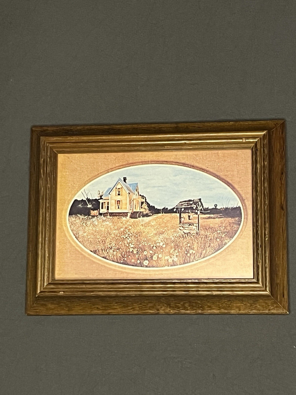 Vintage McM Framed Landscape Art Set • Wildflower Field & Forest Scene