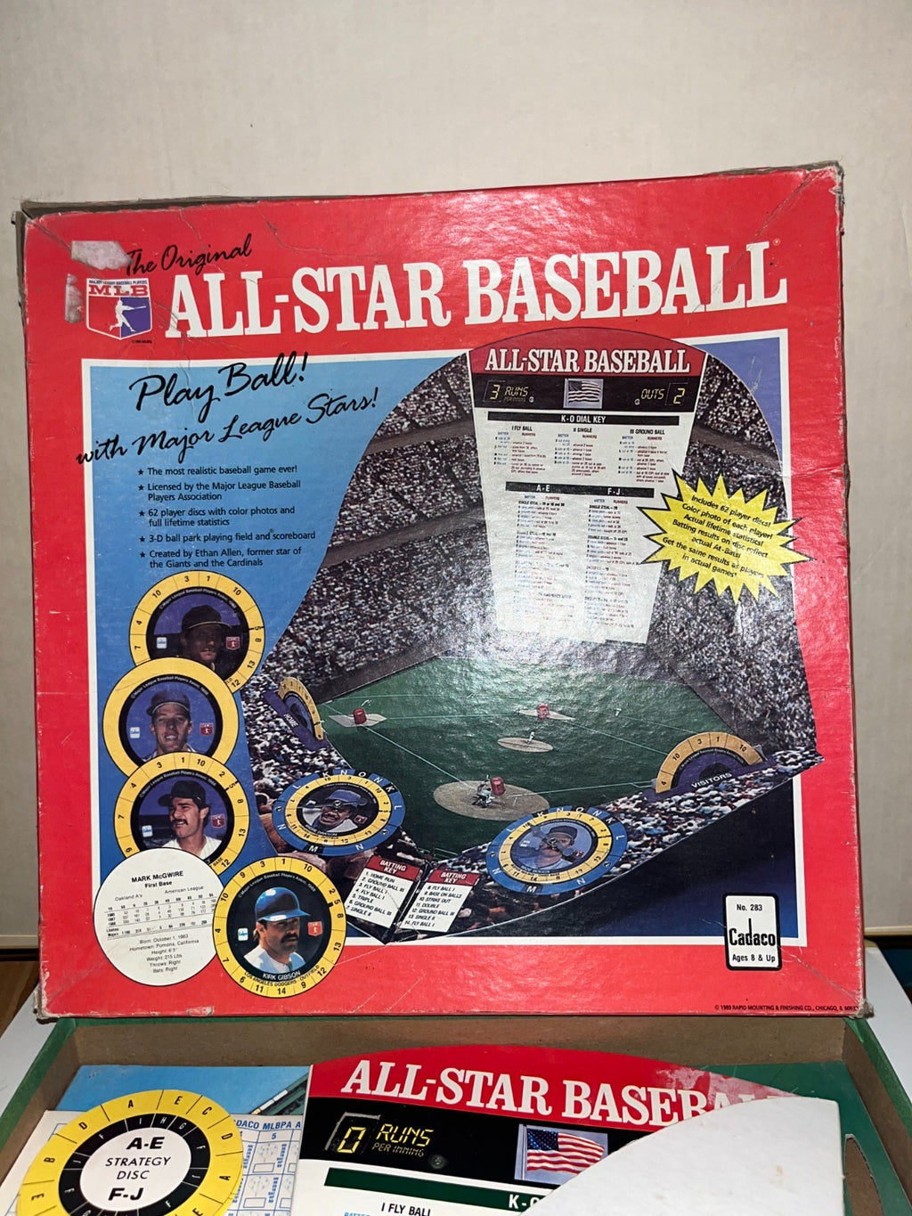 Vintage 1989 MLB All-Star Baseball Game Cadaco No. 283 COMPLETE 62 Player Discs