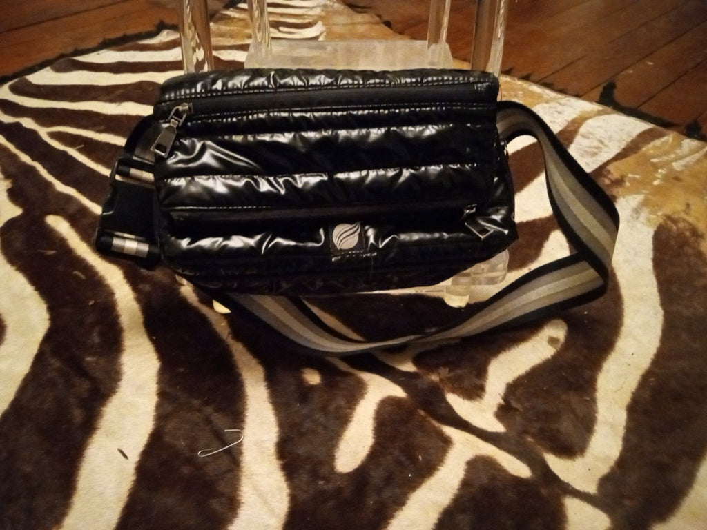 THINK ROYLN Black Bum Bag With Striped Strap