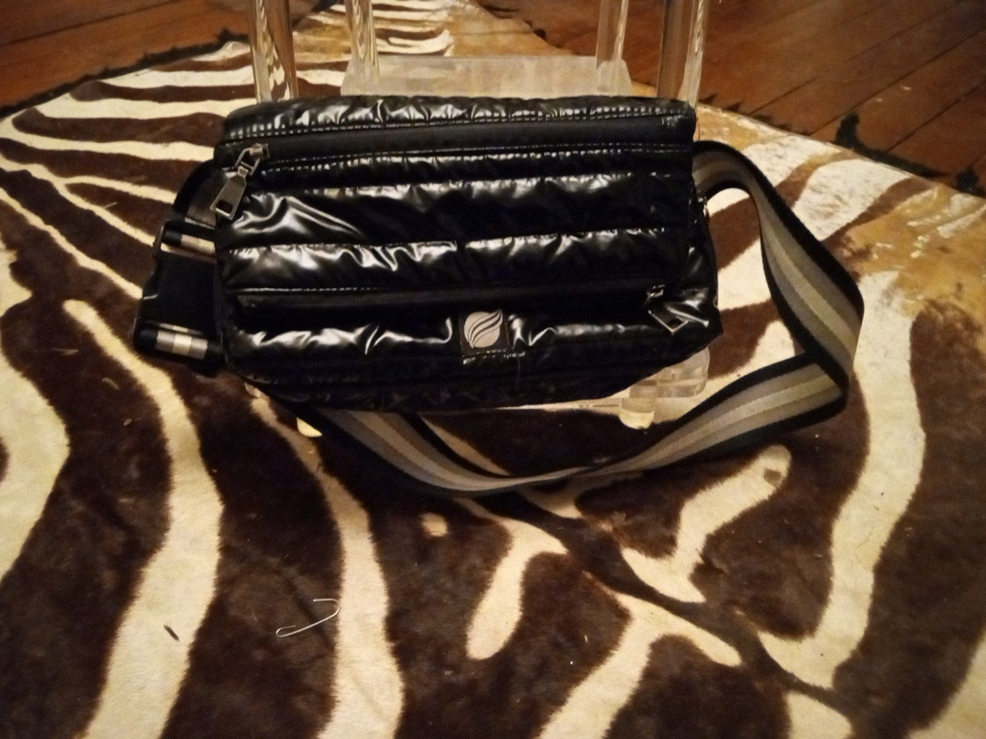THINK ROYLN Black Bum Bag With Striped Strap
