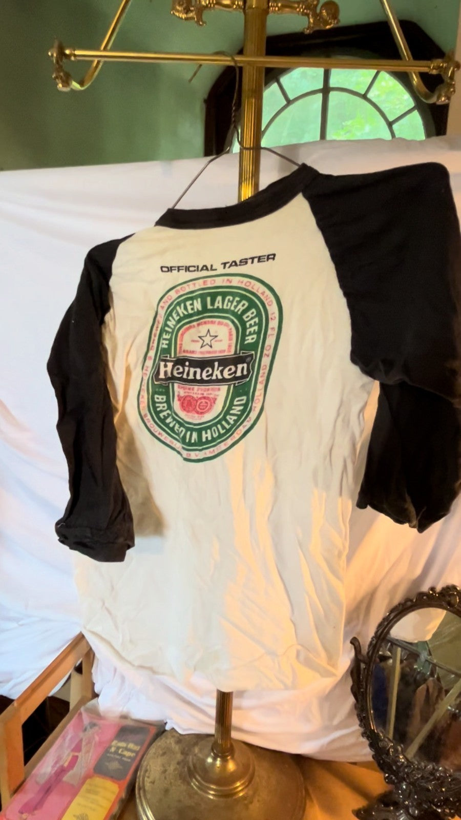 Vintage 90s Heineken Official Taster Raglan Long Sleeve Beer Promo Shirt USA