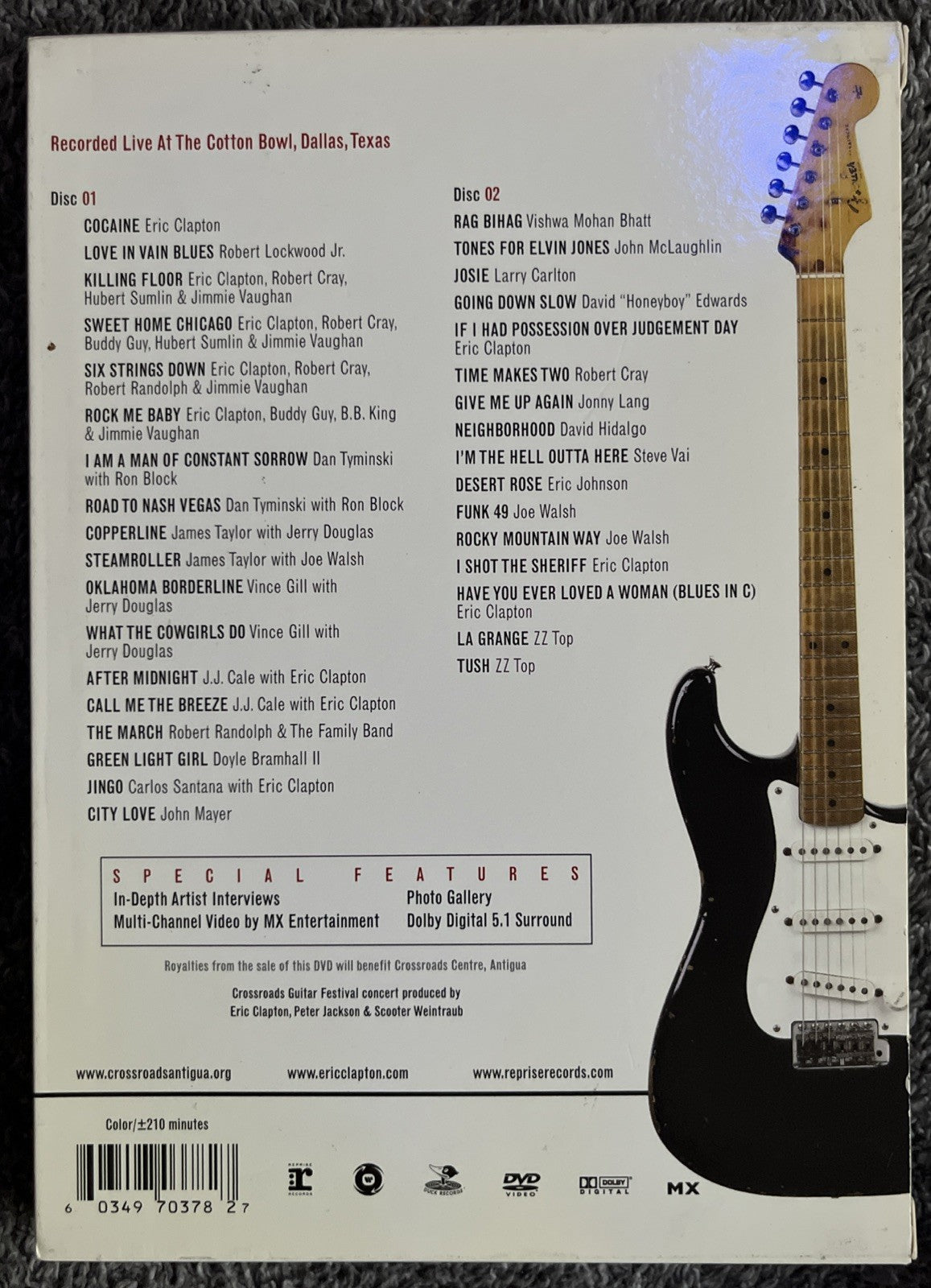 Eric Clapton Crossroads Guitar Festival 2 Disc DVD 2004 Live At The Cotton Bowl