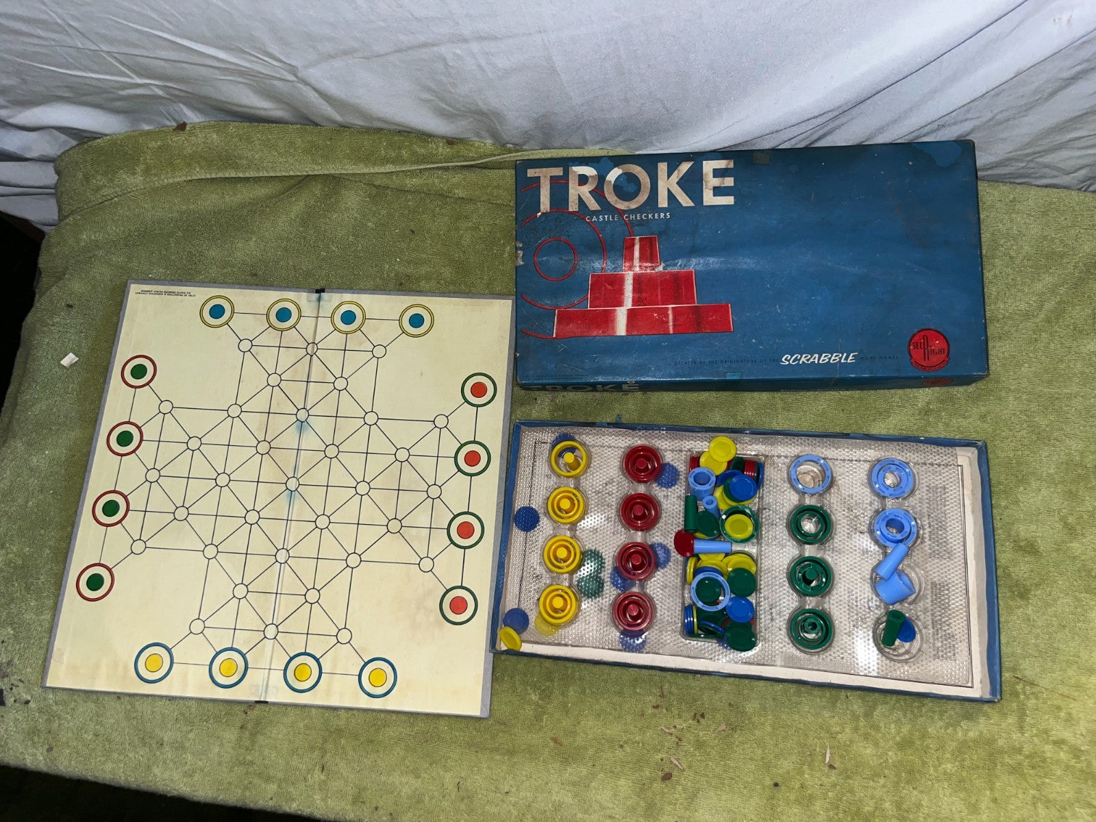 Troke Castle Checkers Selchow & Richter Sel-Right - Vintage 1961 Complete