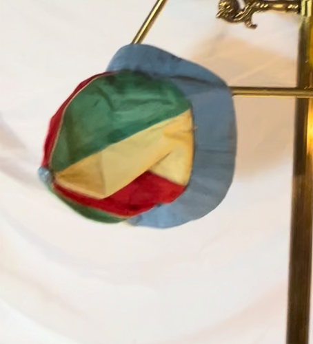 Vintage Multicolor Jester Hat Colorblock Panel Cap Festival Clown 80s 90s