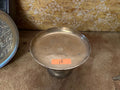 Vintage Footed Etched Brass Altar Dish Bowl Pedestal Asian