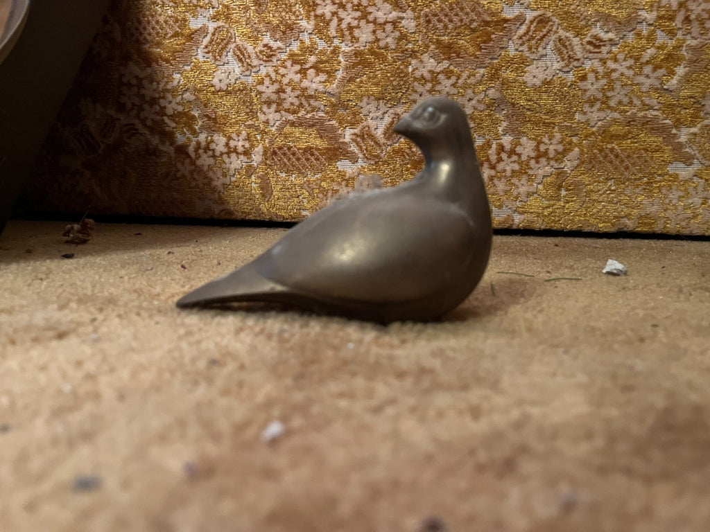 Pair of Vintage Brass Dove Figurine Bird