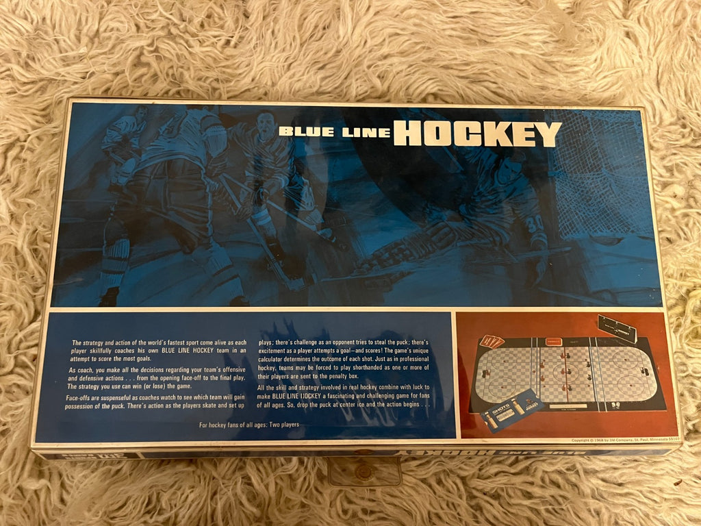 Vintage 1969 Blue Line Hockey Board Game 3M Sports Complete EUC