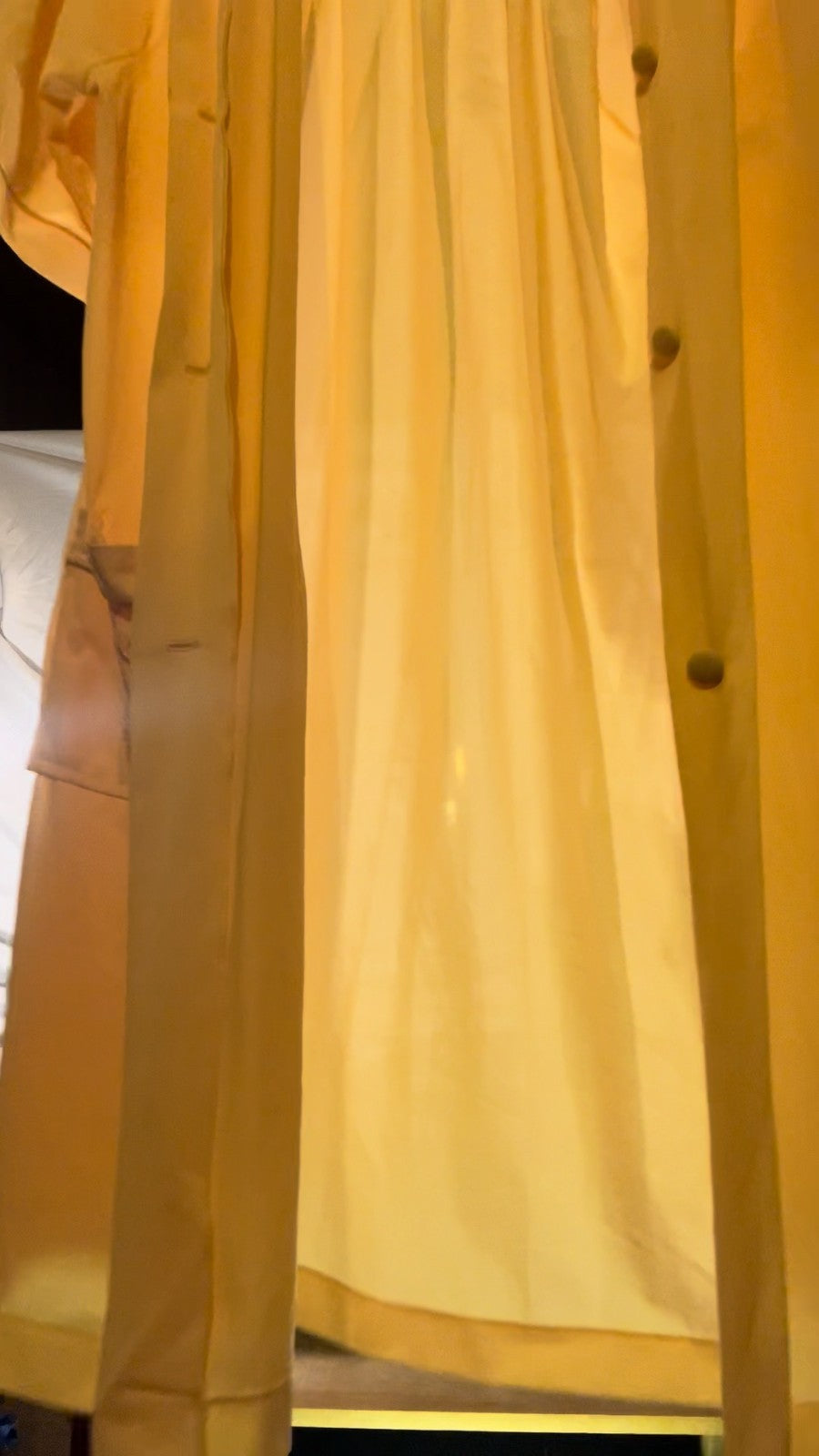 Vintage LORRAINE 100% Nylon 1970s Pastel Yellow M Long Robe