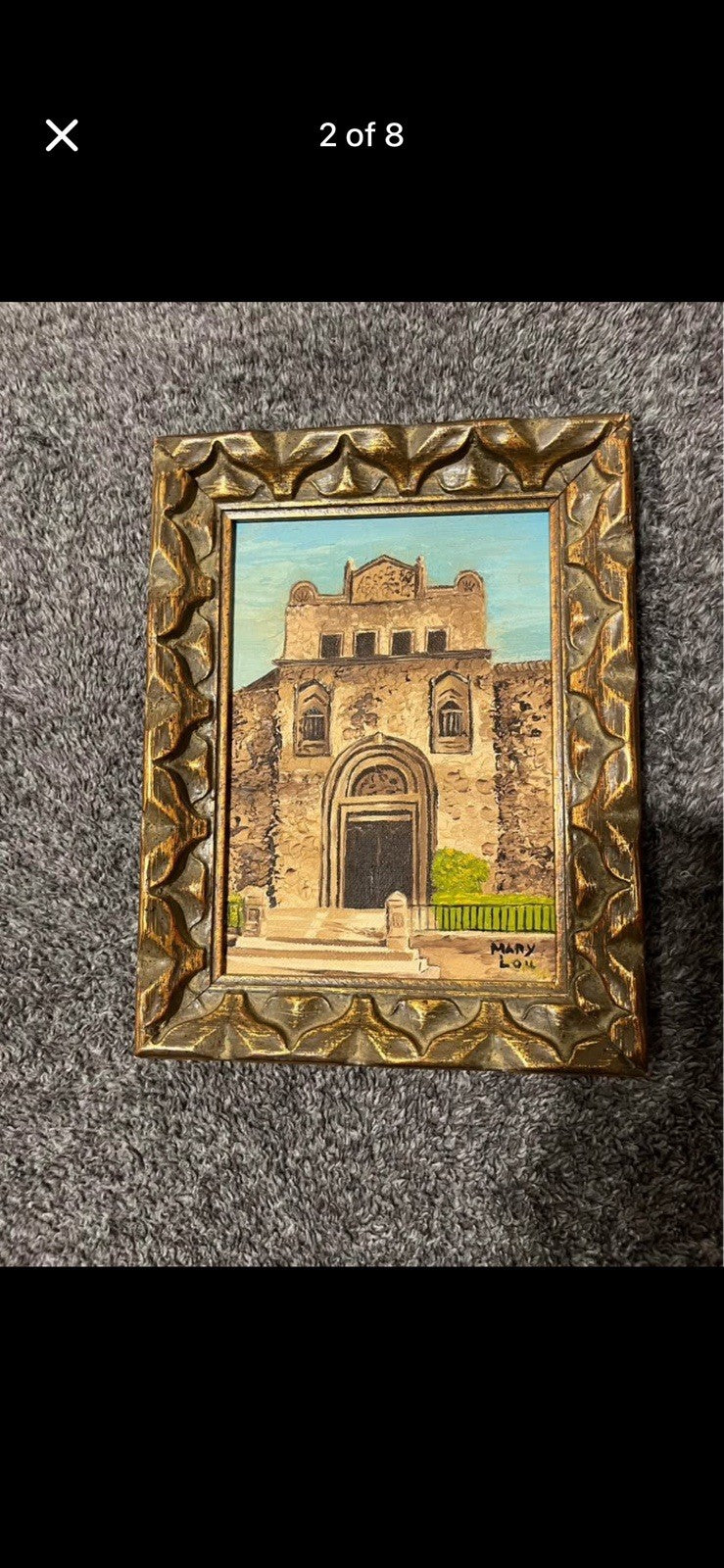Vintage Mid‑Century Old World Architecture Oil Paintings  Set Of 4 Castle Spain