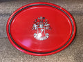 Vintage Rare Beck's Bier Oval Coat of Arms Tray 1960s Germany Gr8 Cond Metal Red
