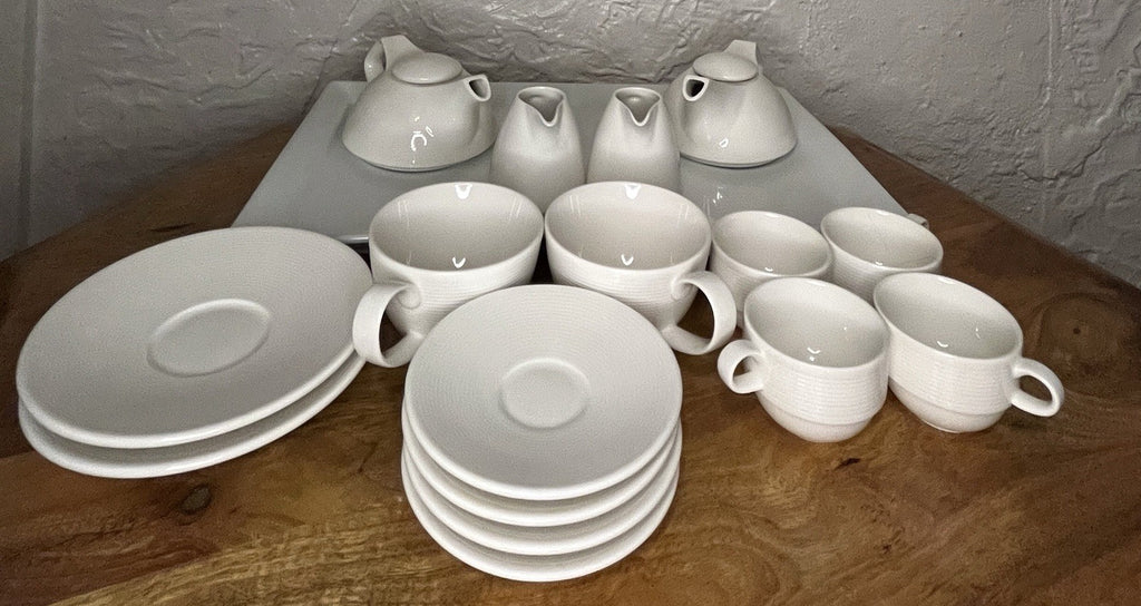 Tria Wish Porcelain Tea Set – Teapots, Cups, Saucers & Tray