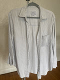Rails Women's Pinstripe  Long Sleeve Button Down Shirt Gray/White Small