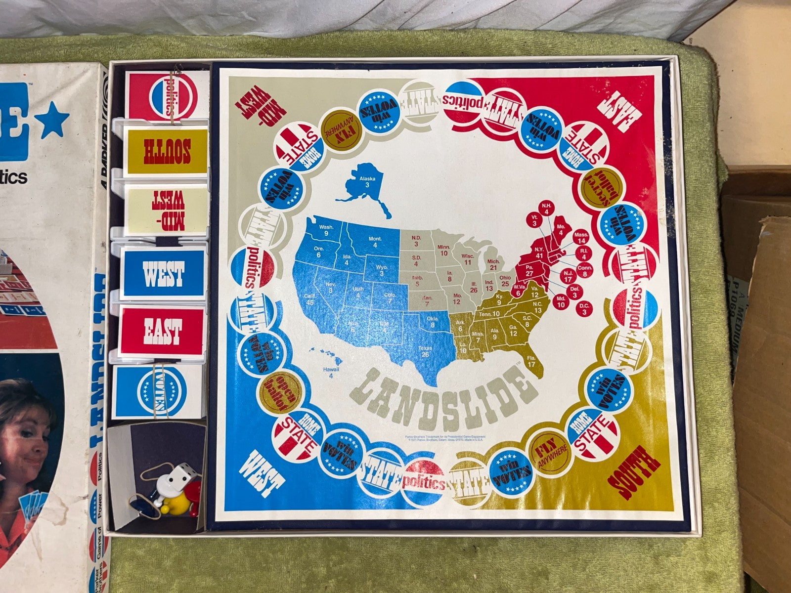 Landslide Parker Brothers Game Power Politics Board Game 1971 Complete Vintage
