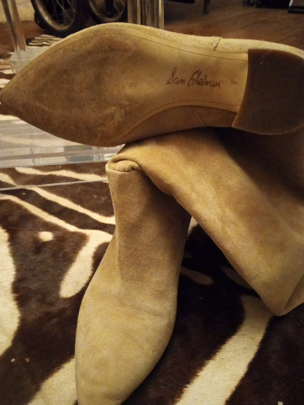 Sam Edelman Tan  Calf High Suede Boots Size 8