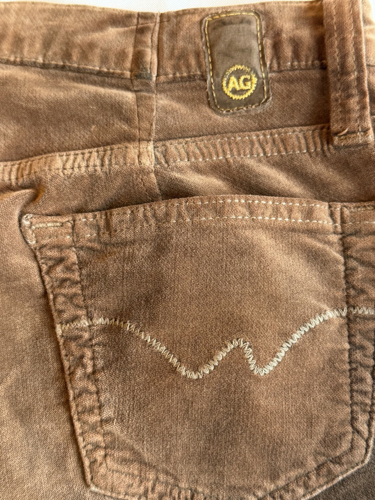 AG Vintage Adriano Goldschmied The Angel Brown Corduroy Bootcut Pants Size 27
