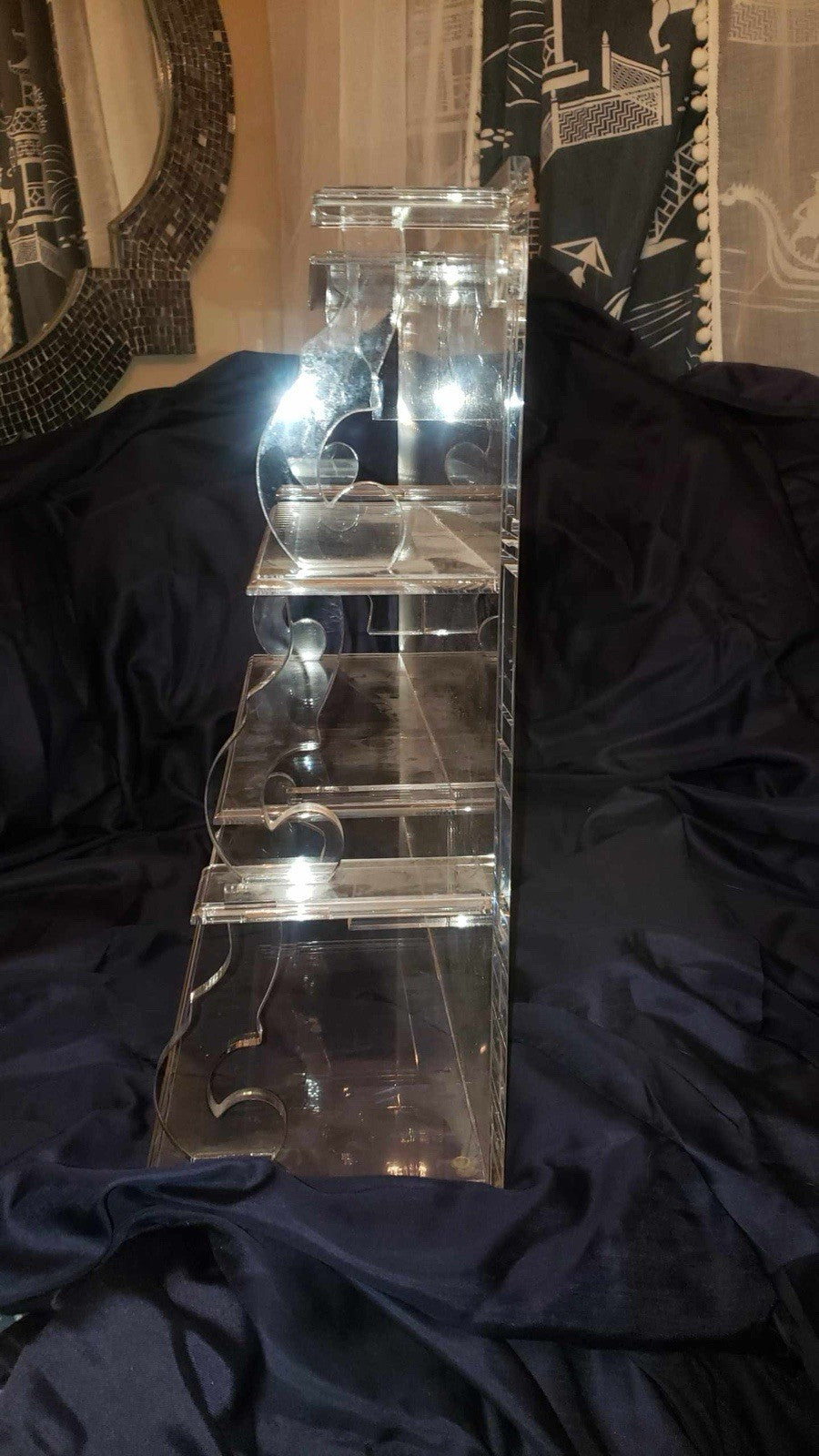 Vintage Acrylic Multi Shelve Distinctive Violin S Hole Side Spiral Unique Levels