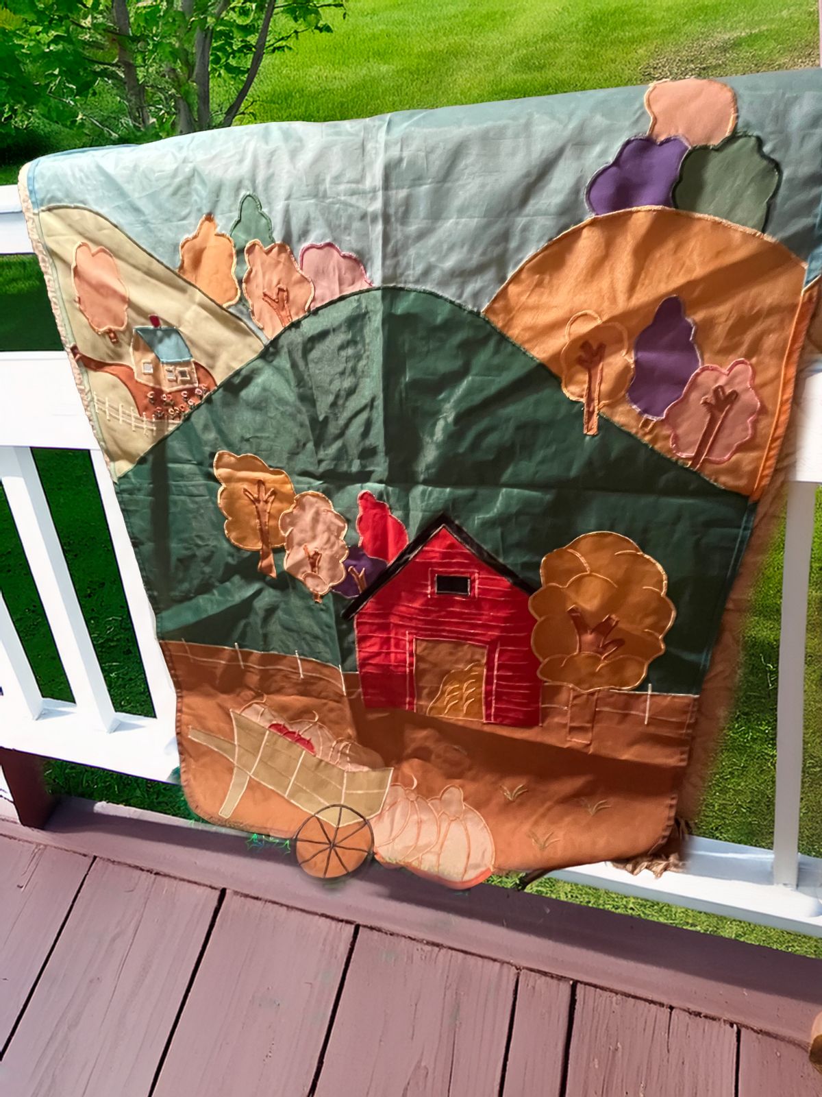 Fresh Picked Pumpkins Fall Garden Flag Farm Barn Autumn 40.5” X  27.75”