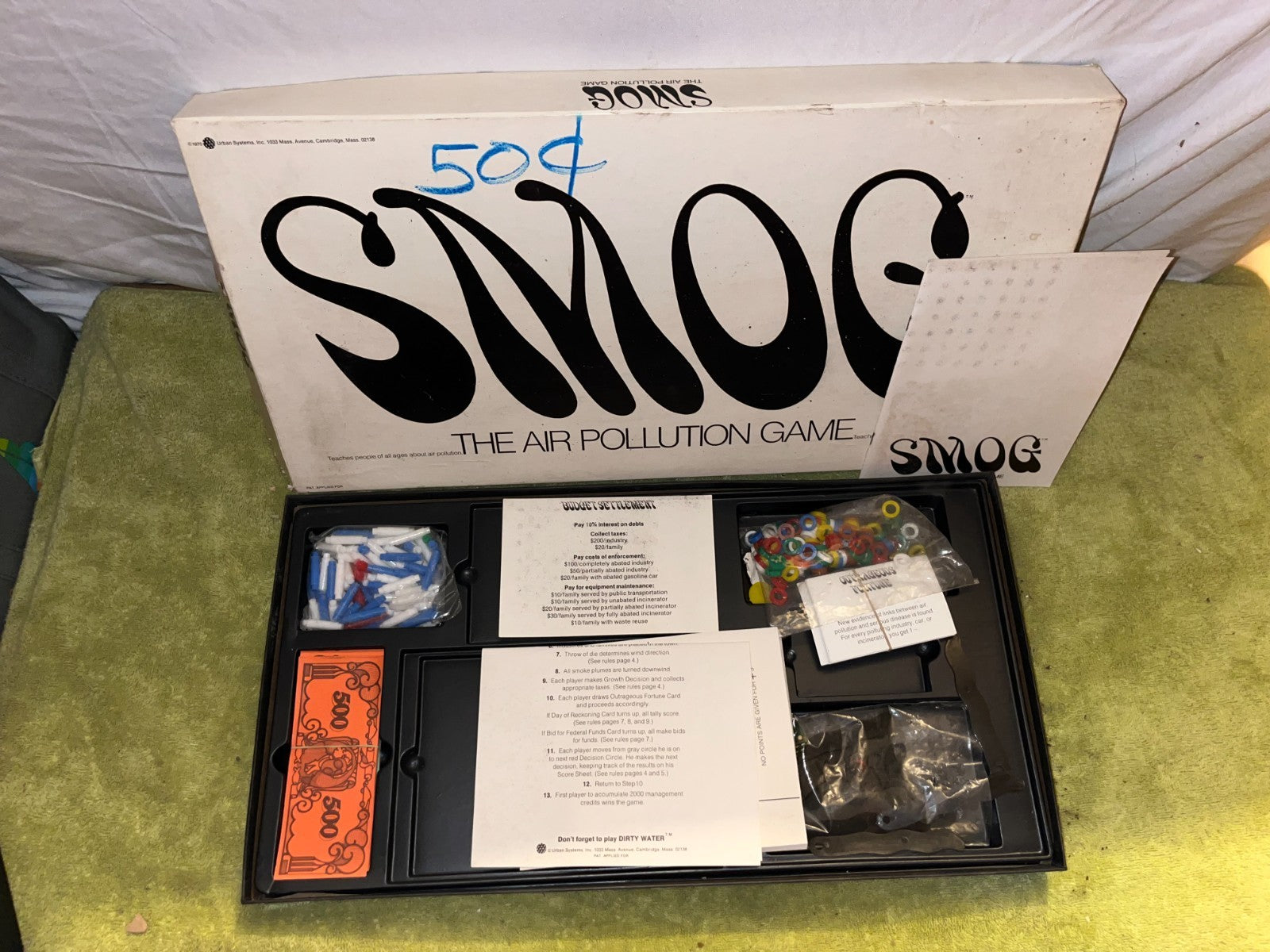 Vintage 1970 SMOG Pollution Board Game - Complete - Excellent Vintage Condition