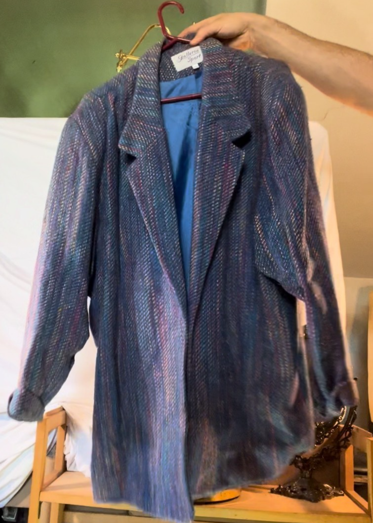 Vintage Galleria Sport Textured Jacket XL Multicolor Blue Lined 80s 90s