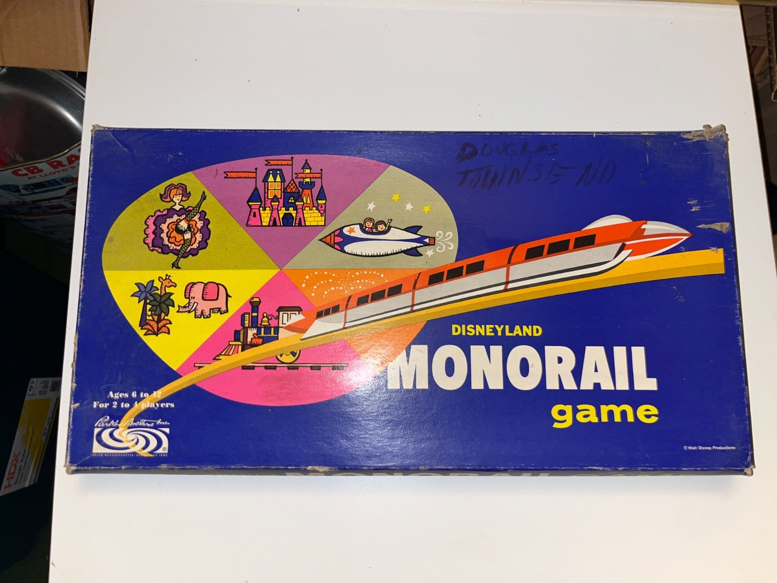 Vintage 1960 Disneyland Monorail Board Game Walt Disney Great Vibrant Color