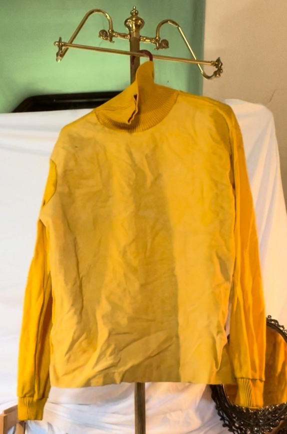 Vintage DUKA Registered Look Mustard Cotton Turtleneck Hong Kong XL 80s 90s
